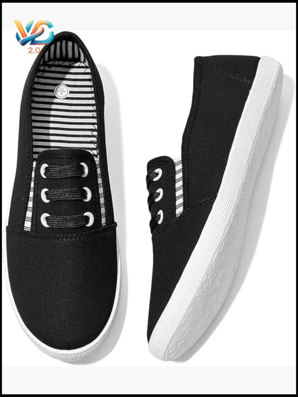 Canvas Slip On Sneakers - Casual Walking Shoes, Non Slip Work Shoes